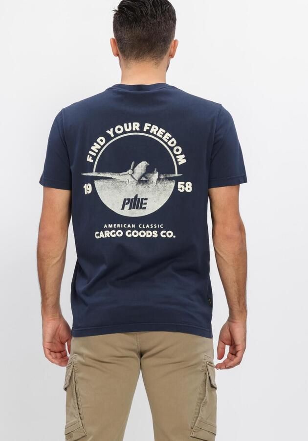 PME LEGEND Heren Polo's & T-shirts Gd Spray Single Jersey Donkerblauw - Foto 3