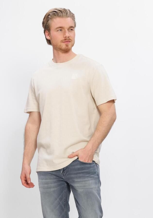 PME LEGEND Heren Polo's & T-shirts Jacquard Striped Ecru