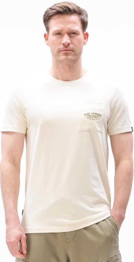 PME LEGEND Heren Polo's & T-shirts Play Heavy Jersey Pocket Creme