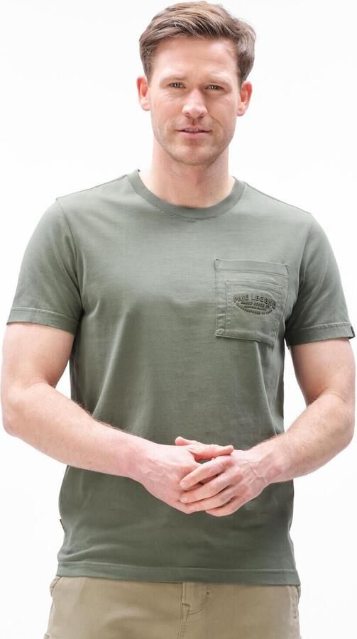 PME LEGEND Heren Polo's & T-shirts Play Heavy Jersey Pocket Khaki