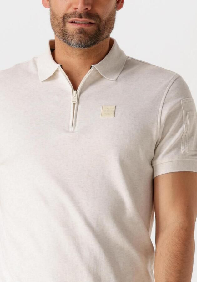 PME LEGEND Heren Polo's & T-shirts Short Sleeve Polo Interlock Melange Zip Beige