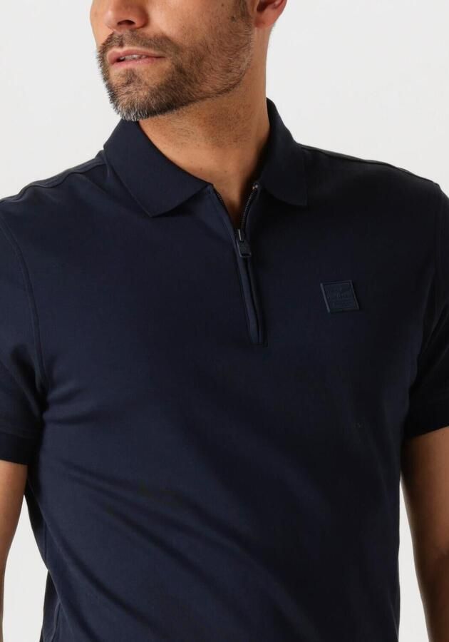 PME LEGEND Heren Polo's & T-shirts Short Sleeve Polo Interlock Melange Zip Blauw