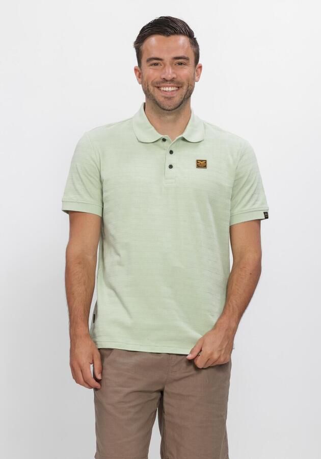 PME LEGEND Heren Polo's & T-shirts Short Sleeve Polo Jacquard Jersey Stripe Mint