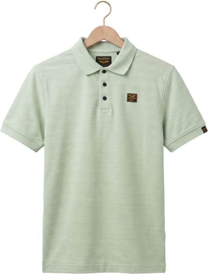 PME LEGEND Heren Polo's & T-shirts Short Sleeve Polo Jacquard Jersey Stripe Mint - Foto 2