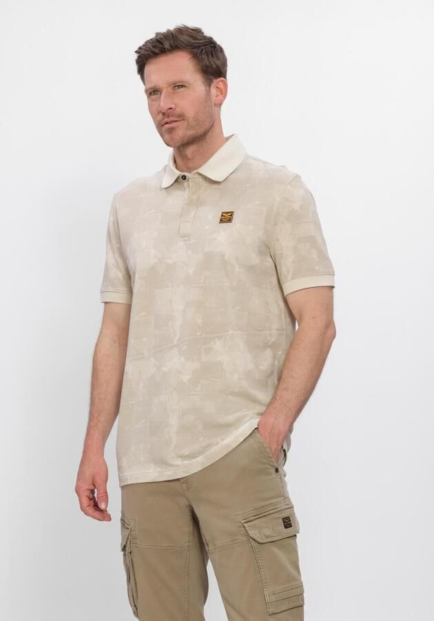 PME LEGEND Heren Polo's & T-shirts Short Sleeve Polo Printed Two Tone Pique Beige