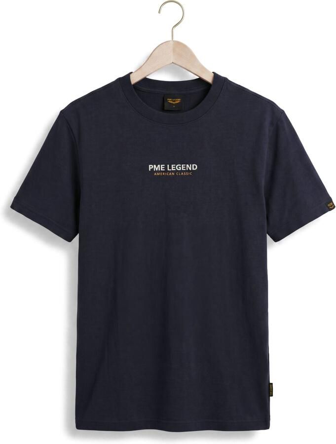 PME LEGEND Heren Polo's & T-shirts Short Sleeve R-neck Flat Waffle Jersey Donkerblauw - Foto 2