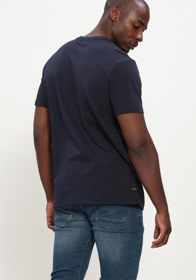 PME LEGEND Heren Polo's & T-shirts Short Sleeve R-neck Flat Waffle Jersey Donkerblauw - Foto 3