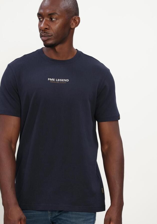 PME LEGEND Heren Polo's & T-shirts Short Sleeve R-neck Flat Waffle Jersey Donkerblauw - Foto 4