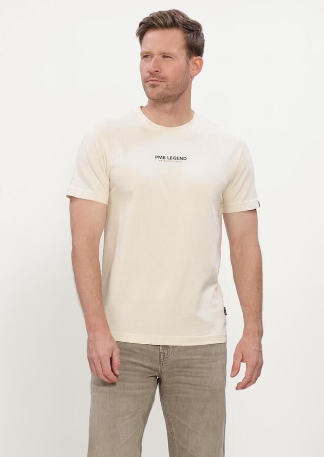 PME LEGEND Heren Polo's & T-shirts Short Sleeve R-neck Flat Waffle Jersey Ecru