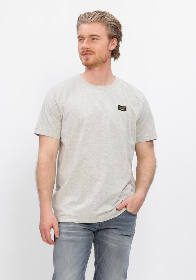 PME LEGEND Heren Polo's & T-shirts Short Sleeve R-neck Guyver Tee Lichtgrijs
