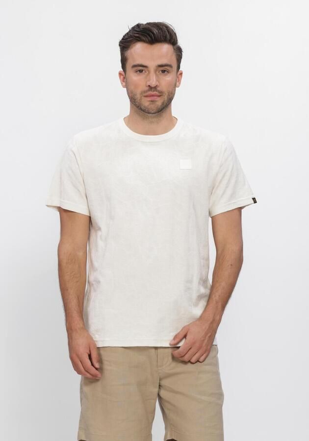 PME LEGEND Heren Polo's & T-shirts Short Sleeve R-neck Jacquard Jersey Creme