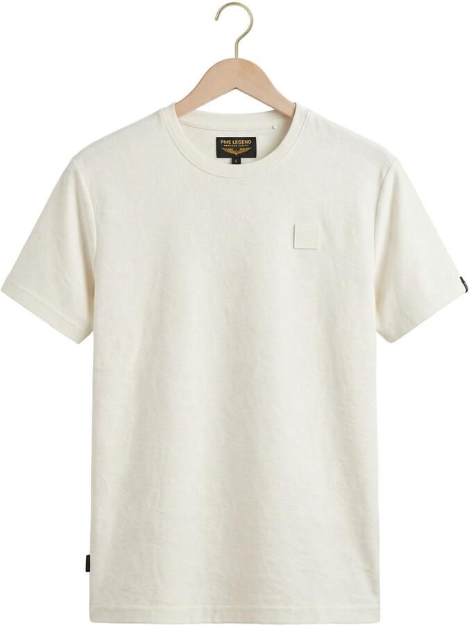 PME LEGEND Heren Polo's & T-shirts Short Sleeve R-neck Jacquard Jersey Creme - Foto 2