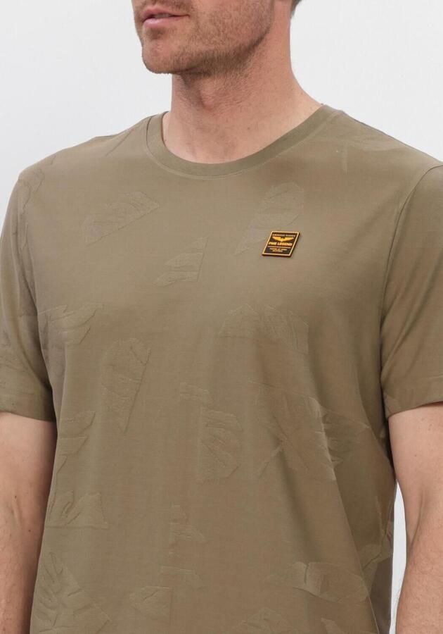 PME LEGEND Heren Polo's & T-shirts Short Sleeve R-neck Jacquard Jersey Khaki - Foto 4