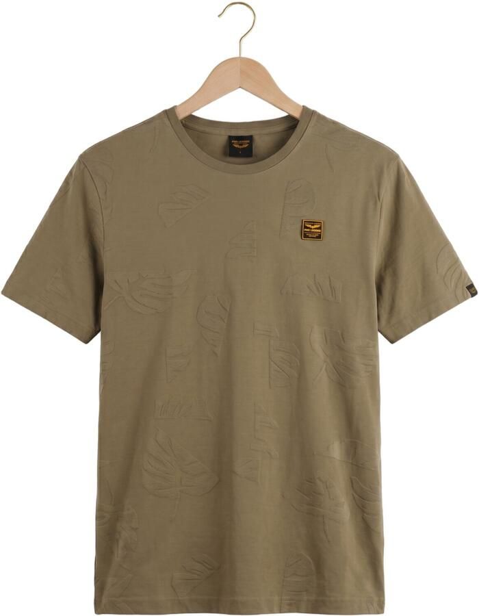 PME LEGEND Heren Polo's & T-shirts Short Sleeve R-neck Jacquard Jersey Khaki - Foto 2