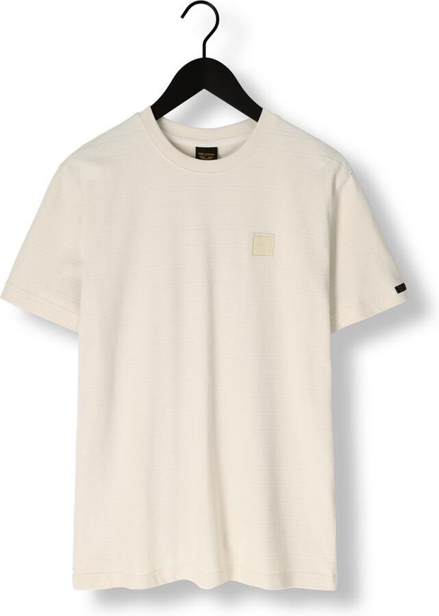 PME LEGEND Heren Polo's & T-shirts Short Sleeve R-neck Jacquard Stripes Beige
