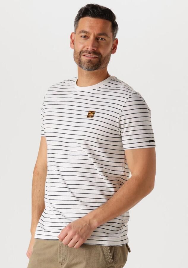 PME LEGEND Heren Polo's & T-shirts Short Sleeve R-neck Yd Melange Striped Jersey Beige - Foto 4