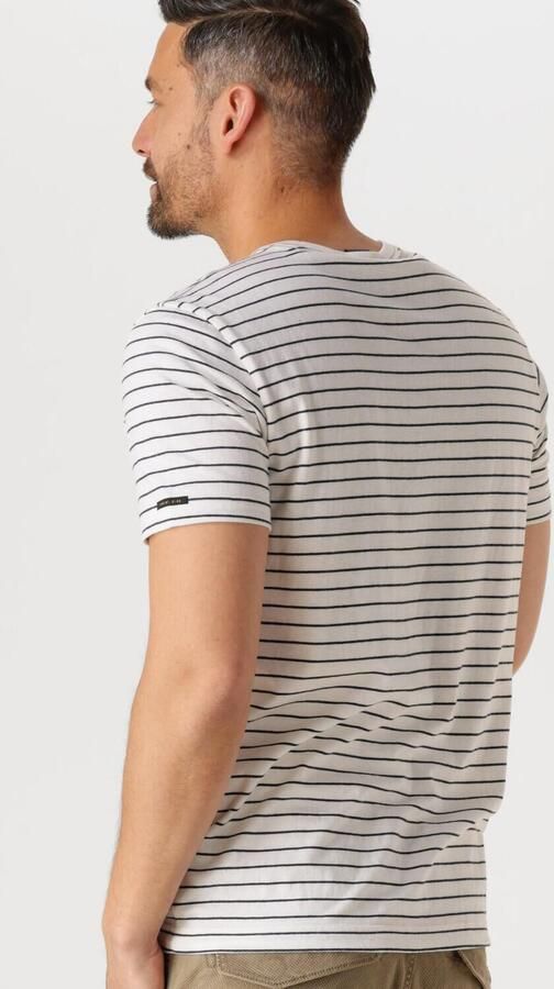 PME LEGEND Heren Polo's & T-shirts Short Sleeve R-neck Yd Melange Striped Jersey Beige - Foto 3