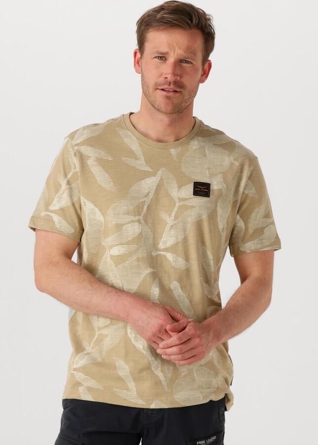 PME LEGEND Heren Polo's & T-shirts Slub Jersey Aop Beige - Foto 4