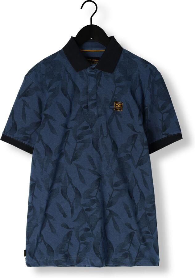 PME LEGEND Heren Polo's & T-shirts Two Tone Pique Printed Blauw