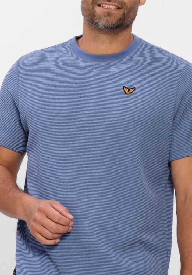 PME LEGEND Heren Polo's & T-shirts Two Tone Textured Stripe Blauw - Foto 4