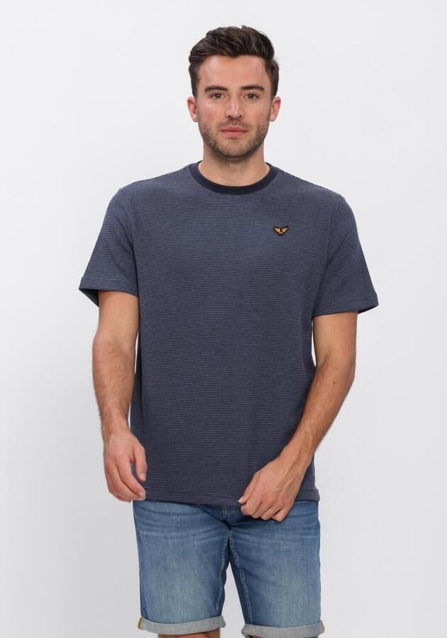 PME LEGEND Heren Polo's & T-shirts Two Tone Textured Stripe Donkerblauw