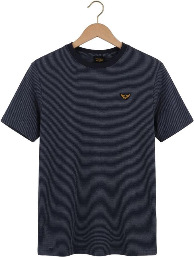 PME LEGEND Heren Polo's & T-shirts Two Tone Textured Stripe Donkerblauw - Foto 2