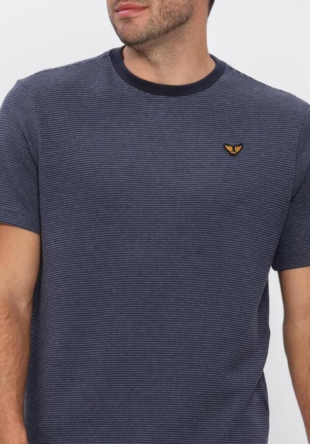 PME LEGEND Heren Polo's & T-shirts Two Tone Textured Stripe Donkerblauw - Foto 4
