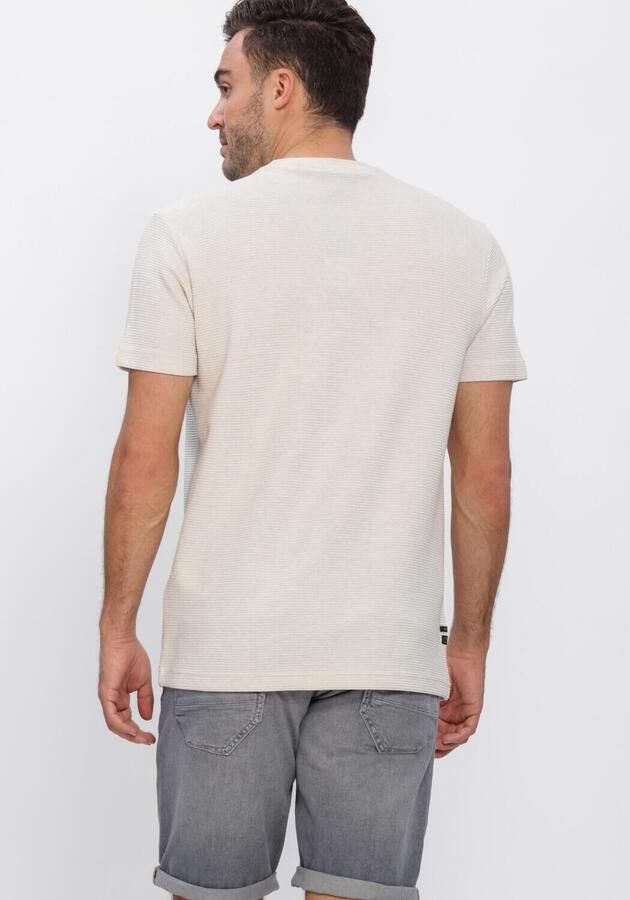 PME LEGEND Heren Polo's & T-shirts Two Tone Textured Stripe Ecru - Foto 3