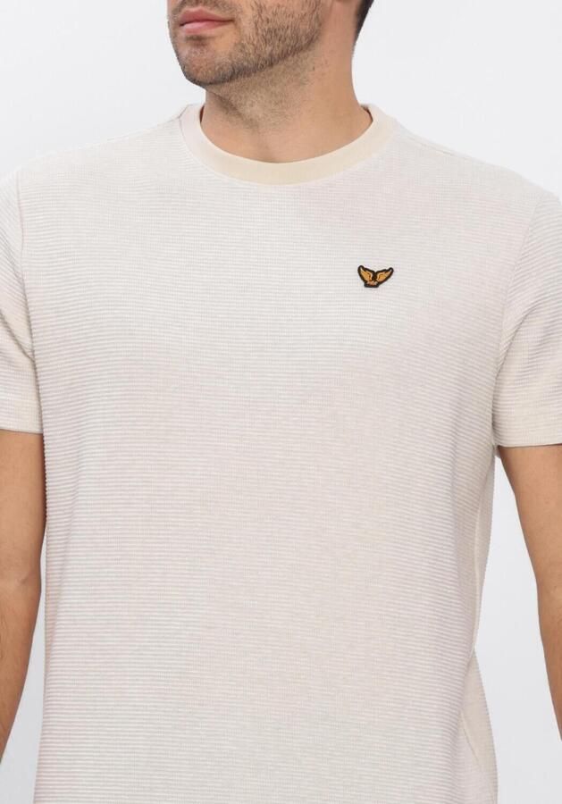 PME LEGEND Heren Polo's & T-shirts Two Tone Textured Stripe Ecru - Foto 4