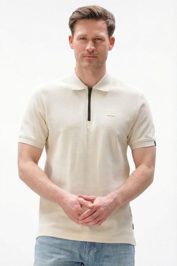 PME LEGEND Heren Polo's & T-shirts Waffle Structure Pique Creme