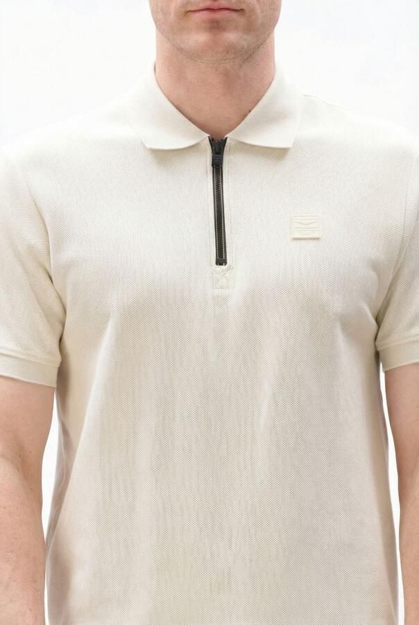 PME LEGEND Heren Polo's & T-shirts Waffle Structure Pique Creme - Foto 4
