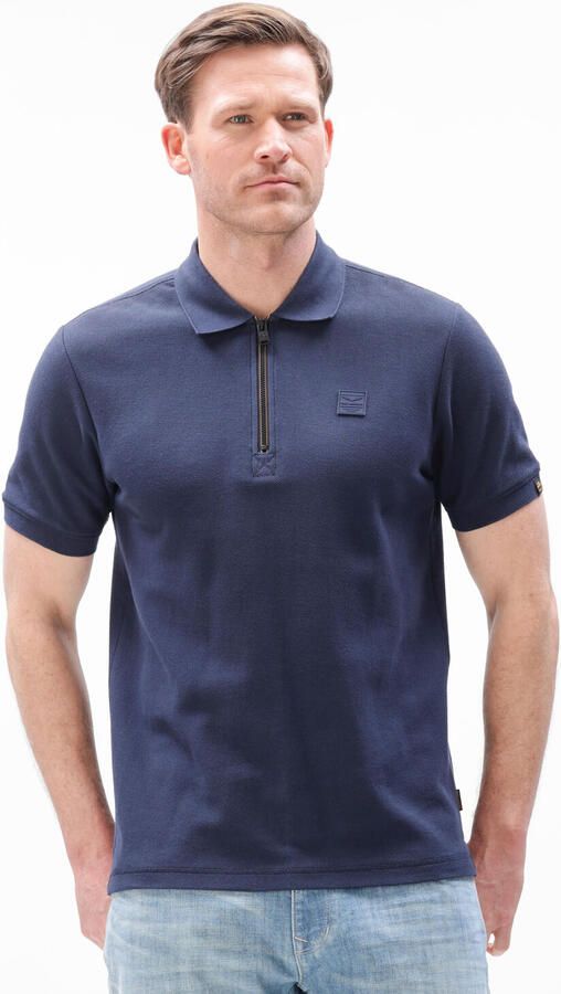 PME LEGEND Heren Polo's & T-shirts Waffle Structure Pique Donkerblauw