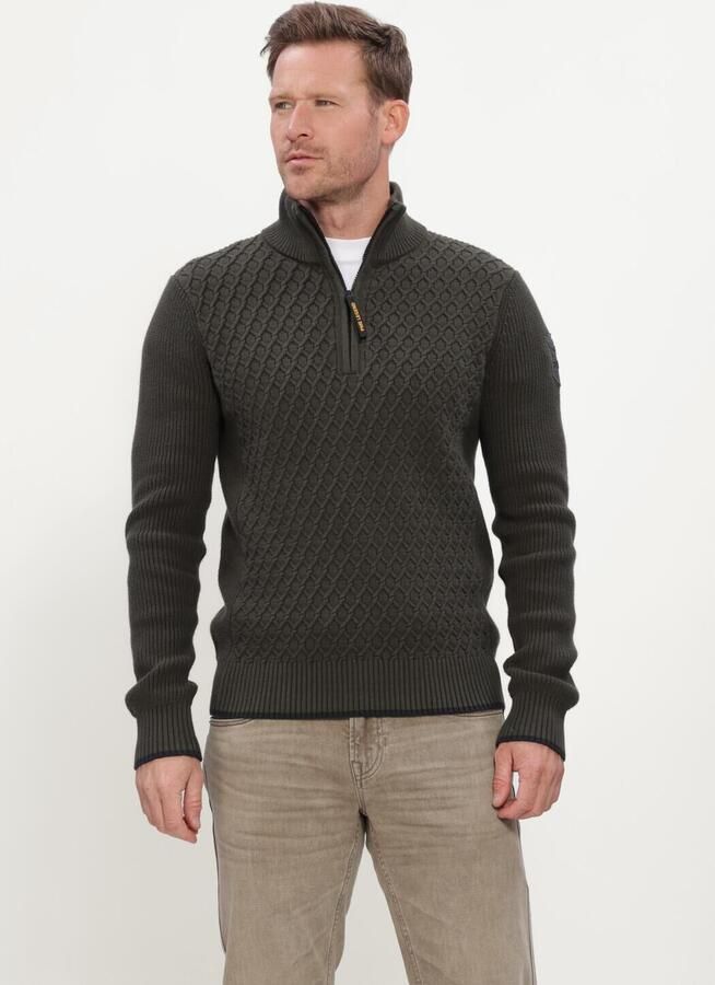 PME LEGEND Heren Truien & Vesten Half Zip Collar Cotton Donkergroen