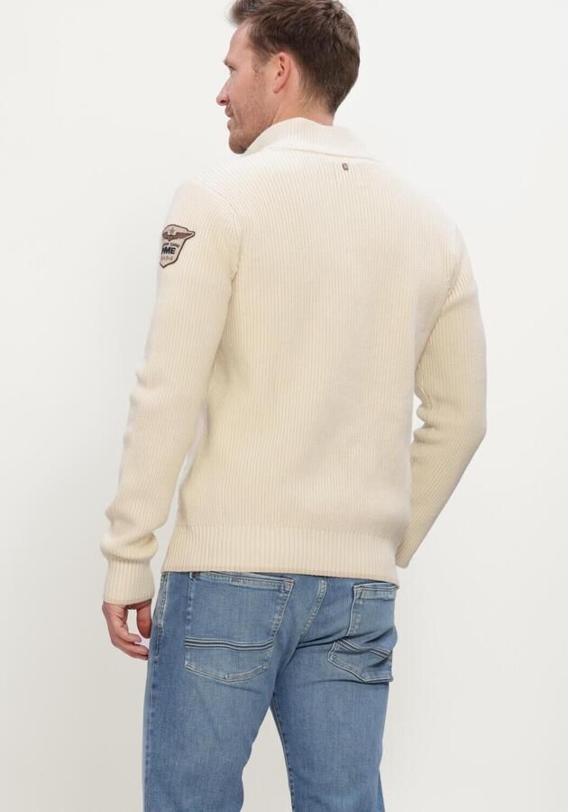 PME LEGEND Heren Truien & Vesten Half Zip Collar Cotton Ecru - Foto 3