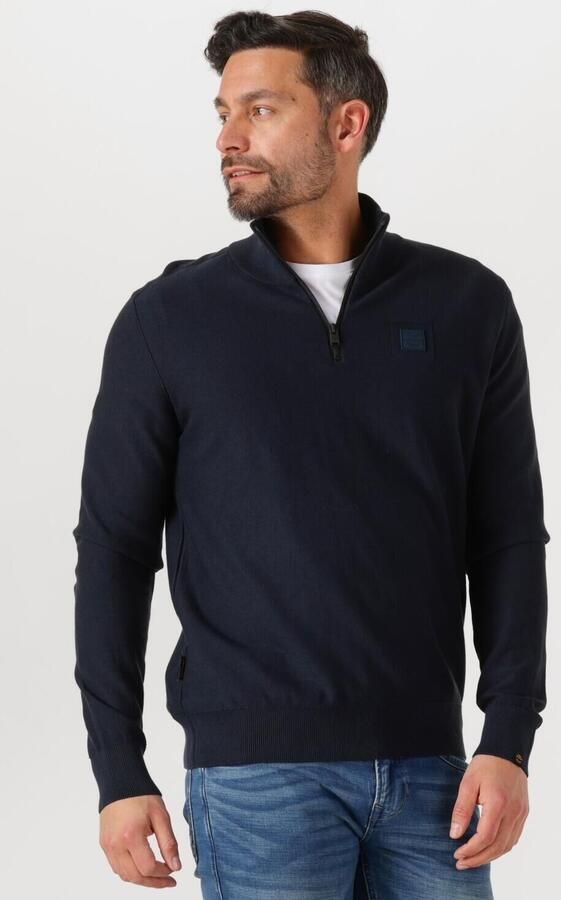 PME LEGEND Heren Truien & Vesten Half Zip Collar Cotton Modal Donkerblauw - Foto 4