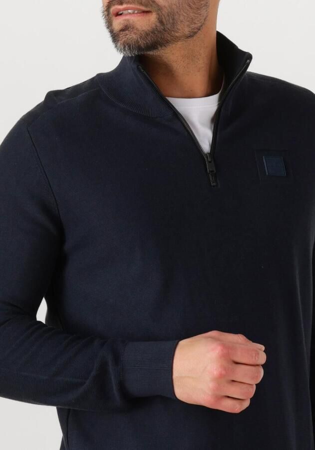 PME LEGEND Heren Truien & Vesten Half Zip Collar Cotton Modal Donkerblauw