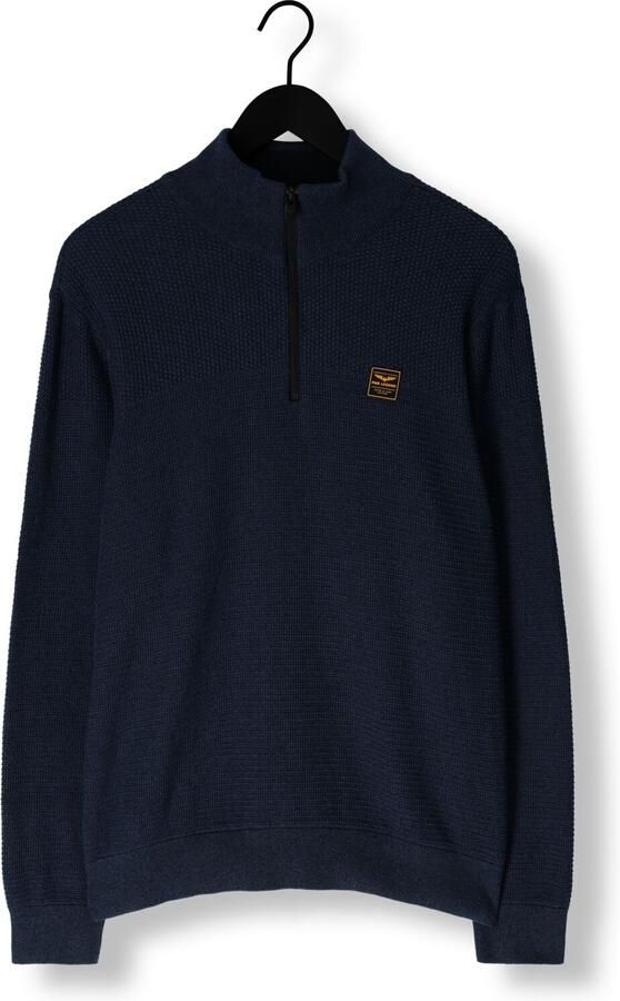 PME LEGEND Heren Truien & Vesten Half Zip Collar Cotton Mouline Donkerblauw - Foto 3