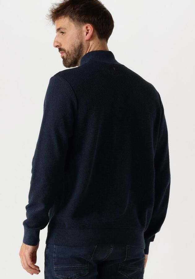 PME LEGEND Heren Truien & Vesten Half Zip Collar Cotton Mouline Donkerblauw