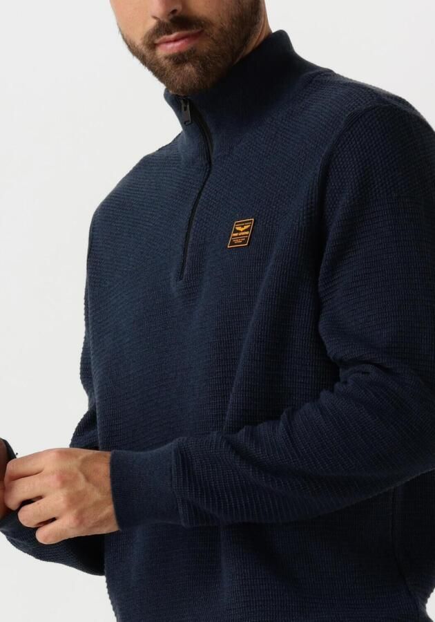 PME LEGEND Heren Truien & Vesten Half Zip Collar Cotton Mouline Donkerblauw - Foto 2