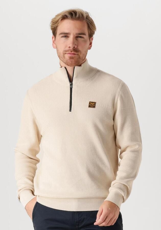 PME LEGEND Heren Truien & Vesten Half Zip Collar Cotton Mouline Zand - Foto 4
