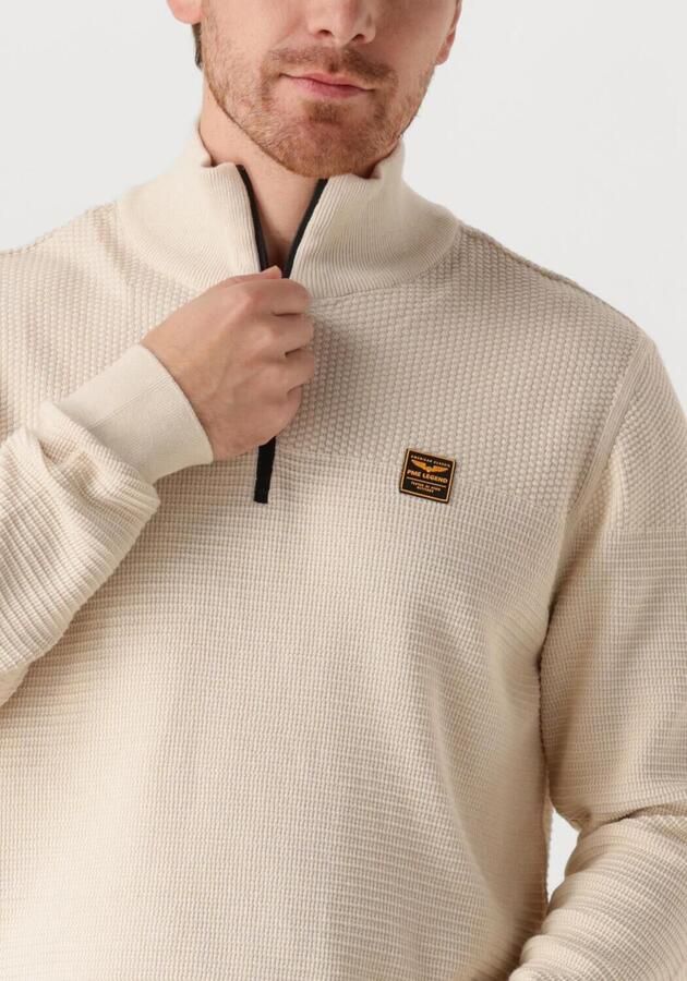 PME LEGEND Heren Truien & Vesten Half Zip Collar Cotton Mouline Zand