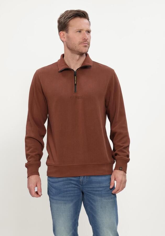 PME LEGEND Heren Truien & Vesten Half Zip Collar Flat Bruin