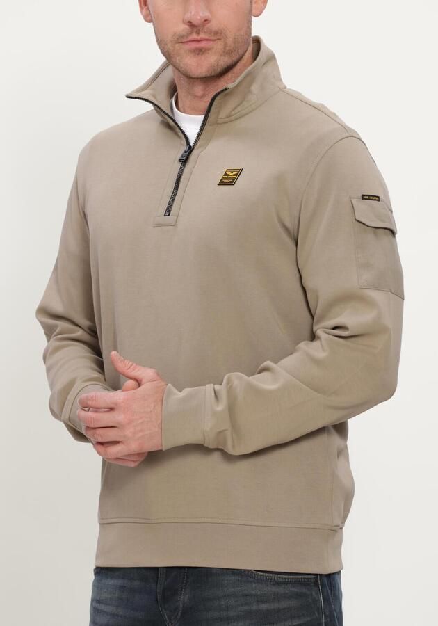 PME LEGEND Heren Truien & Vesten Half Zip Collar Interlock Jersey Beige - Foto 4