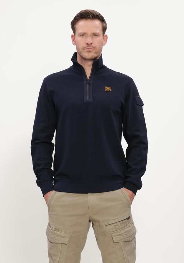 PME LEGEND Heren Truien & Vesten Half Zip Collar Interlock Jersey Donkerblauw