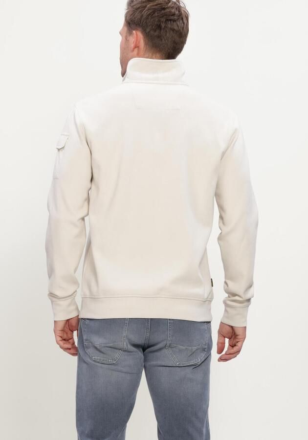PME LEGEND Heren Truien & Vesten Half Zip Collar Interlock Jersey Ecru - Foto 3