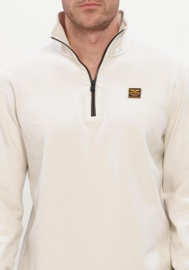 PME LEGEND Heren Truien & Vesten Half Zip Collar Interlock Jersey Ecru - Foto 4