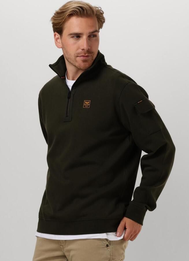 PME LEGEND Heren Truien & Vesten Half Zip Collar Interlock Jersey Groen - Foto 4