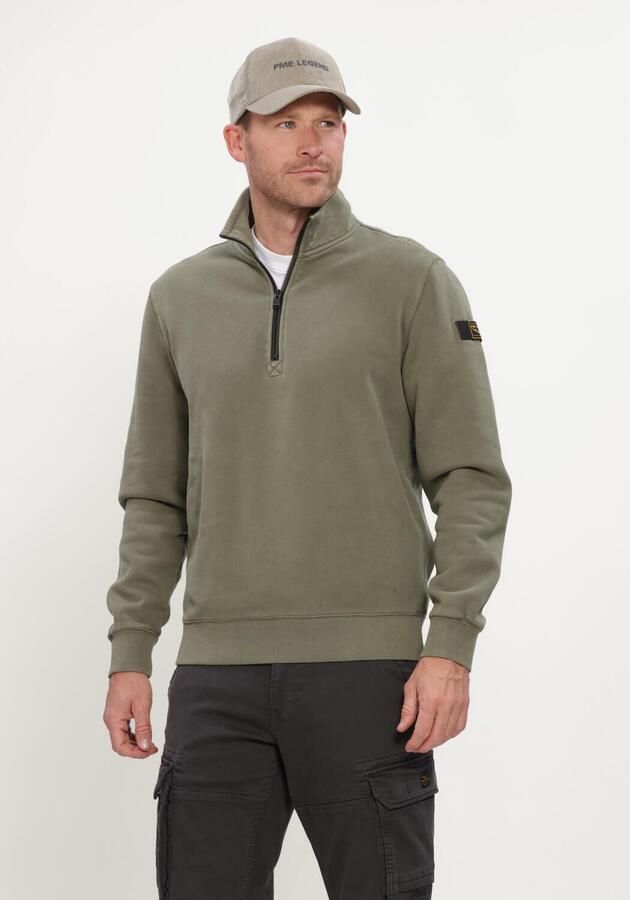PME LEGEND Heren Truien & Vesten Half Zip Collar Peached Fleece Gd Khaki