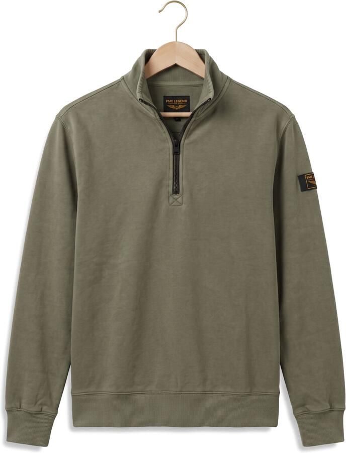 PME LEGEND Heren Truien & Vesten Half Zip Collar Peached Fleece Gd Khaki - Foto 2