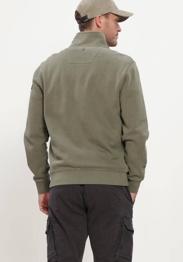 PME LEGEND Heren Truien & Vesten Half Zip Collar Peached Fleece Gd Khaki - Foto 3